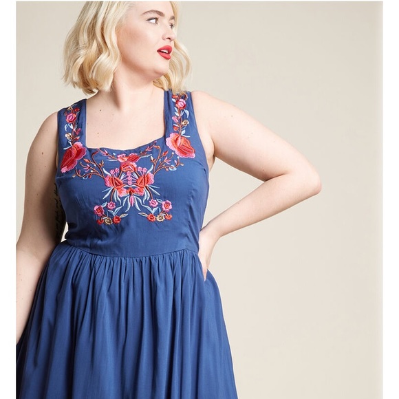NWT ModCloth Judy Blue Skies embroidered dress - Picture 5 of 7